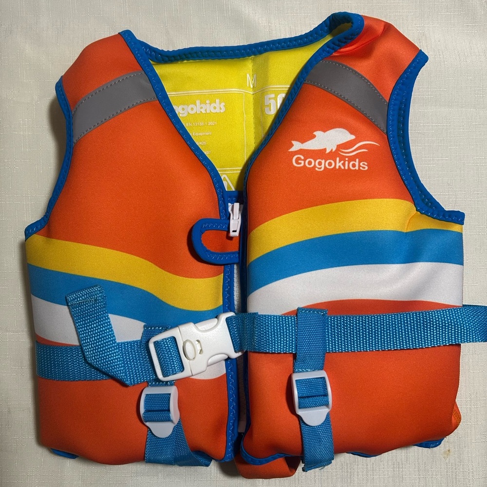 Kids Swim Vest - Orange, Blue, and Yellow